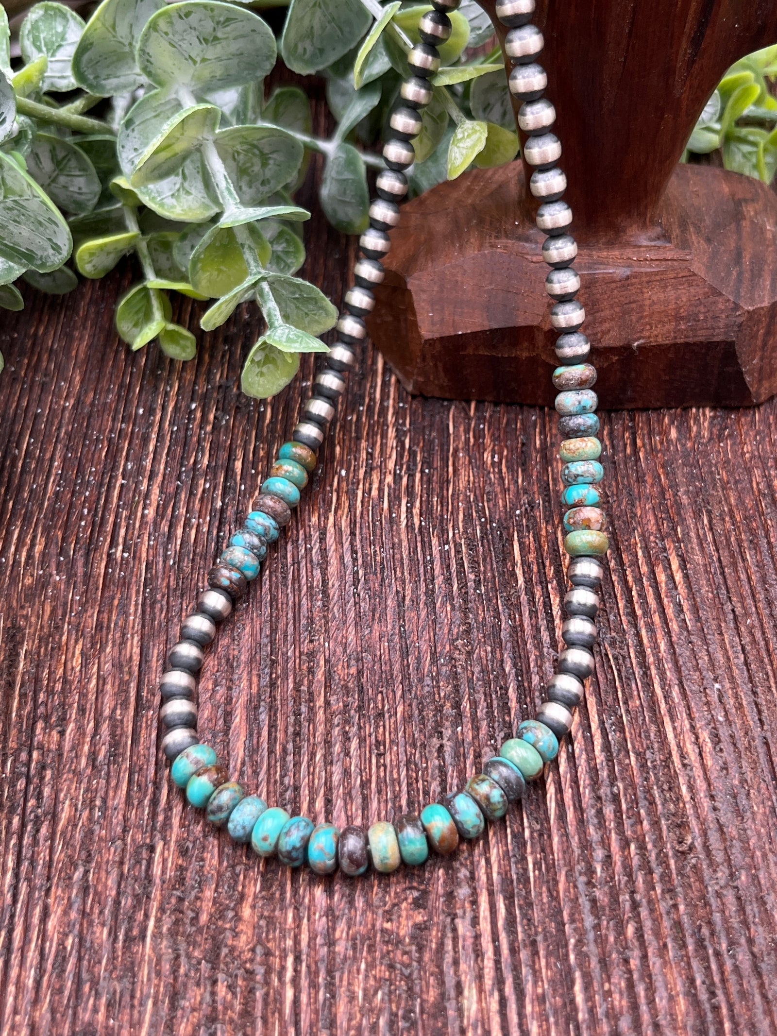 Beluga Triple Group Turquoise & 5mm Navajo Pearl Choker - 14"