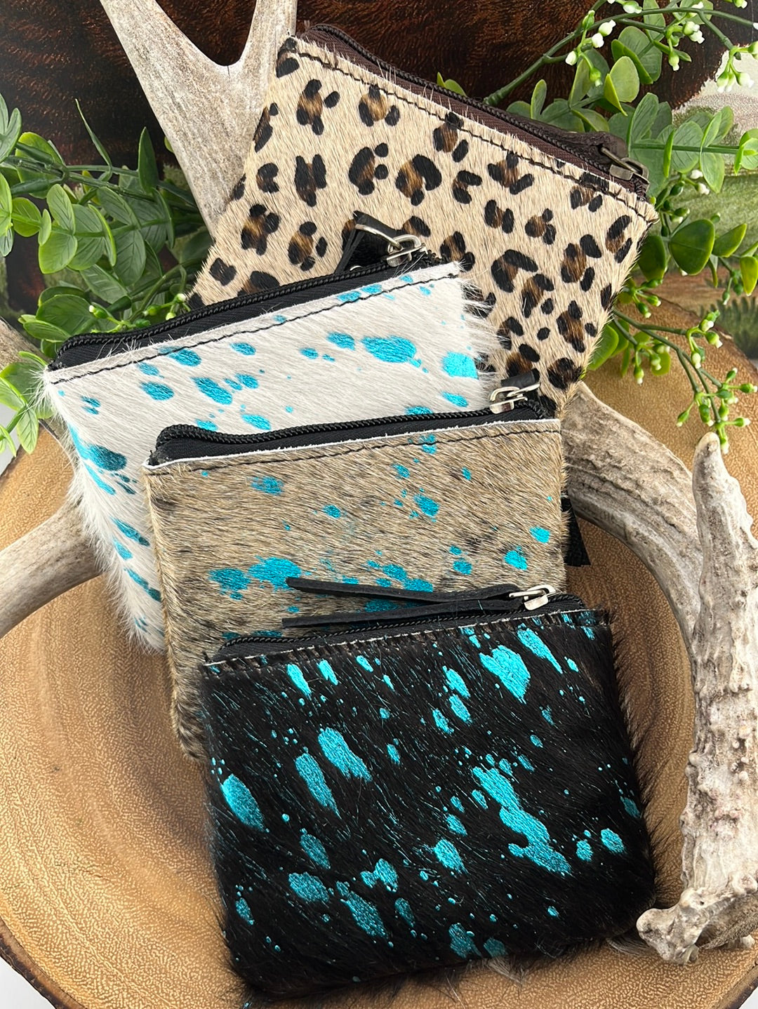 Cowhide Coin Pouches
