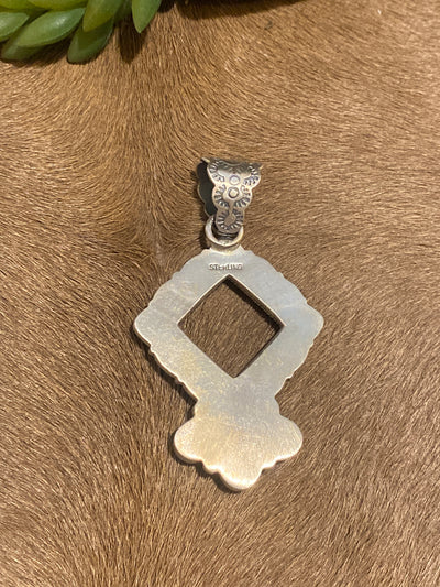 Youngstown Open Diamond Turquoise Sterling Pendant