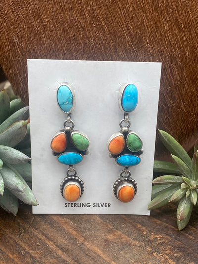 Vera Turquoise & Spiny Pendant & Earrings