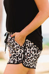 Leopard Hustle Drawstring Shorts