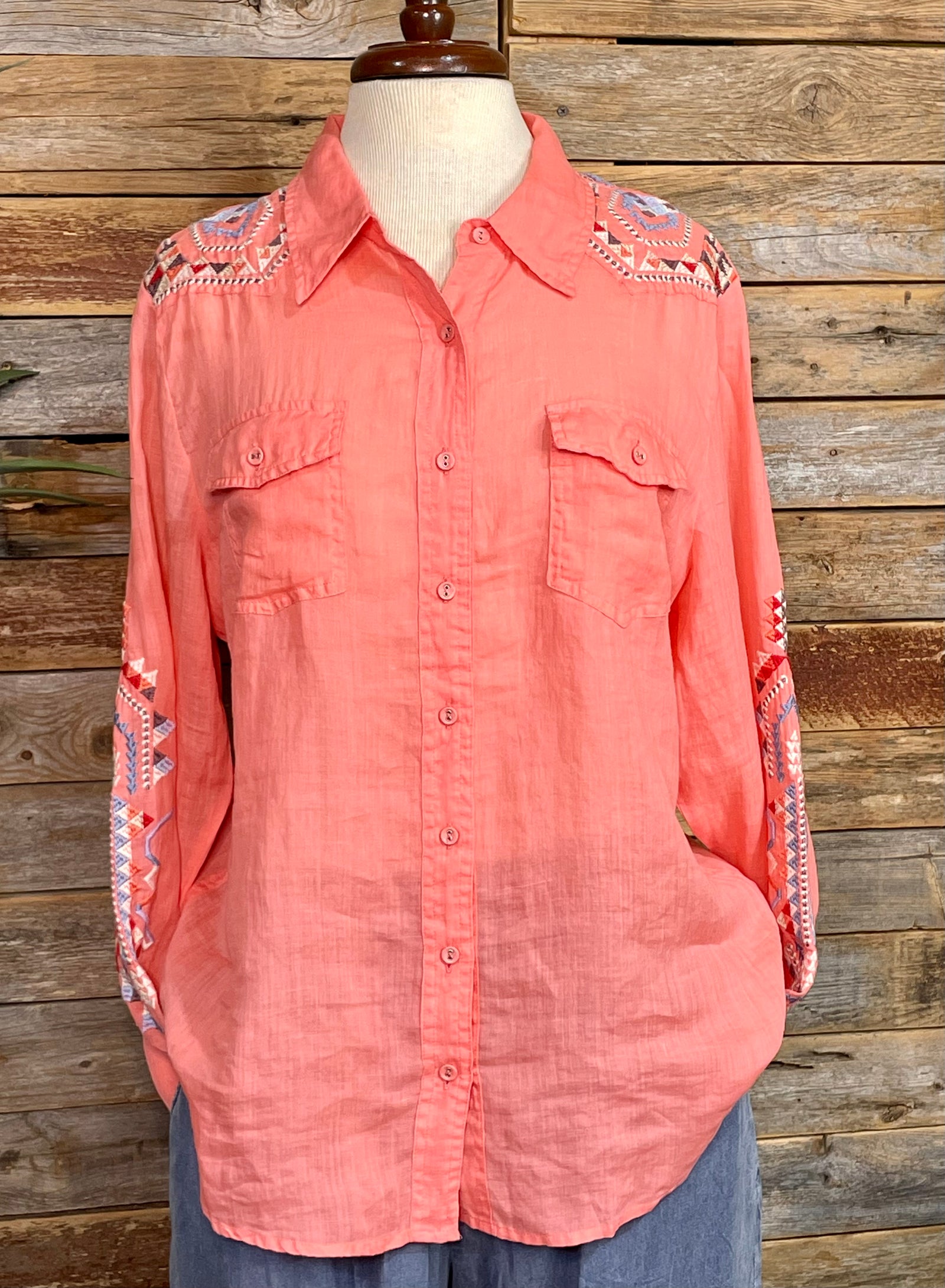 Johnny Was Kresley Western Shirt - Sugar Coral