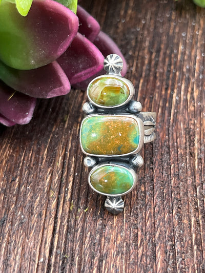 Towne Triple Stone Turquoise Sterling Ring