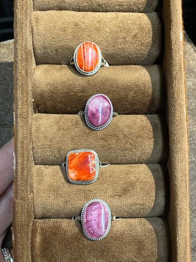 Brimstone Sterling Single Stone Spiny Oyster Ring