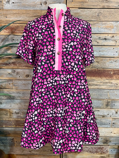 Kendal Black & Purple Floral Dress