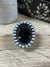 Black Onyx & Pearl Adjustable Ring