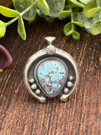 Dresden Naja Turquoise Teardrop Sterling Ring - Adjustable