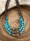 Dakota Heishi & Tumbled Turquoise & Spiny Oyster Necklace -18"