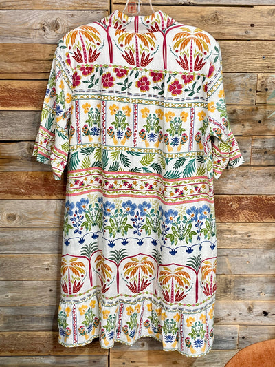 Johnny Was Ruffle Flounce Shirt Dress - Soller