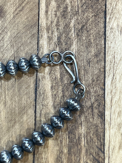 Hannah Sterling Clamshell Stamped Bead Necklace - 18"