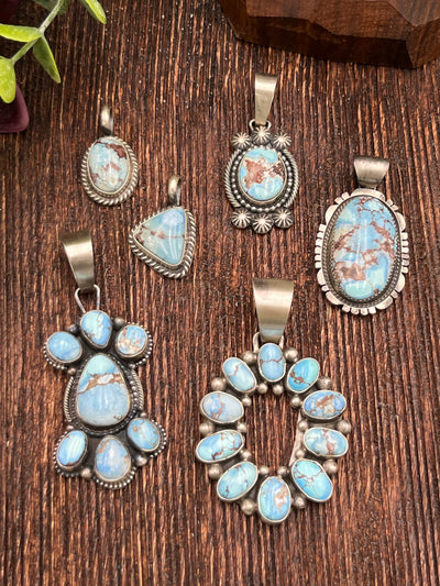 Lupin Assorted Sterling Golden Hills Turquoise Pendants