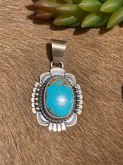 Echo Heights Sterling Framed Turquoise Pendant