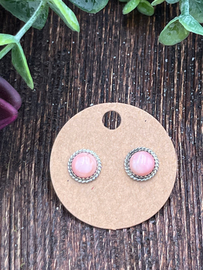 Posey Round Stone Post Earrings