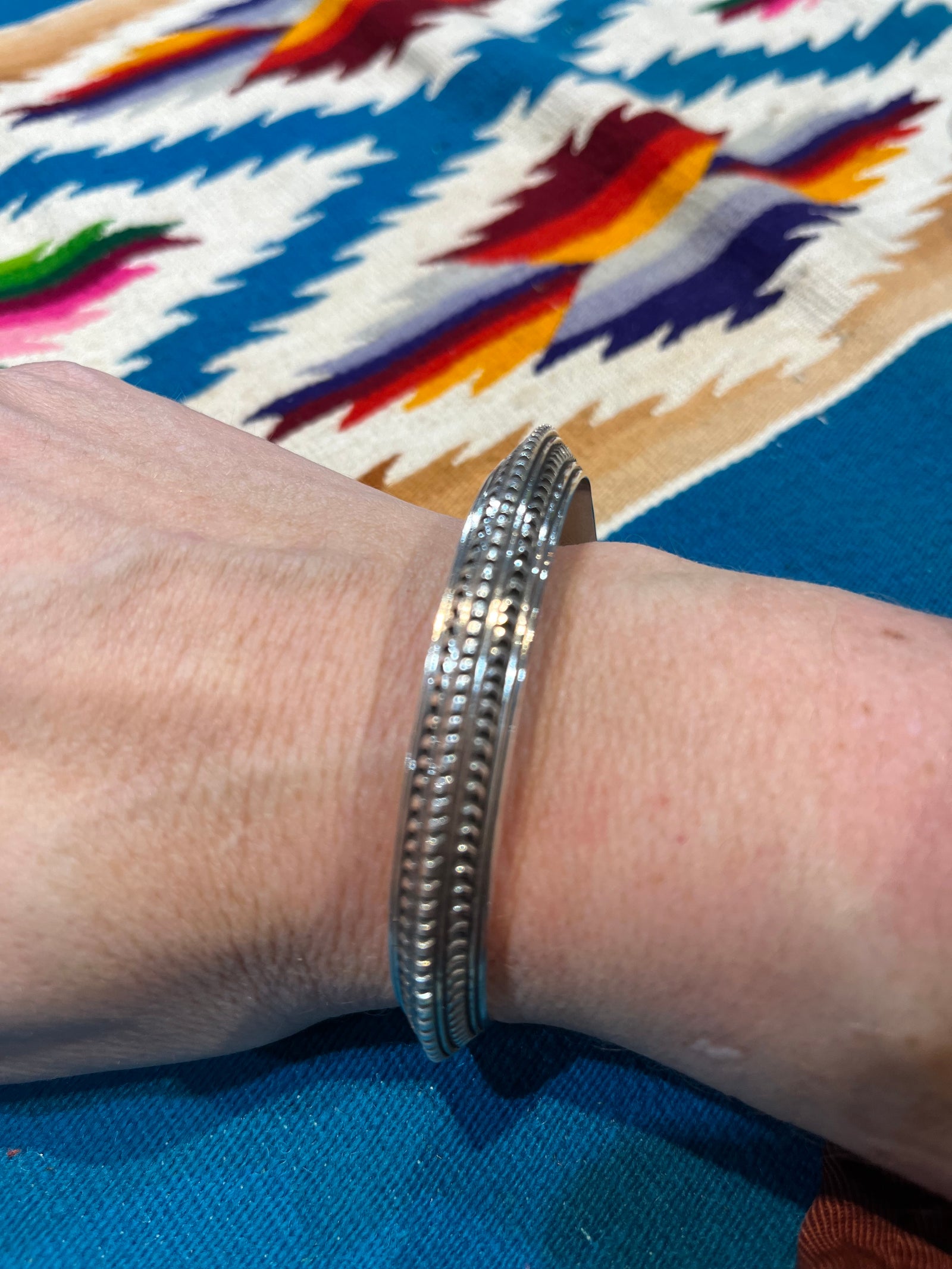 Flat Edge 10mm Sterling Stamped Angle Cuff Bracelet