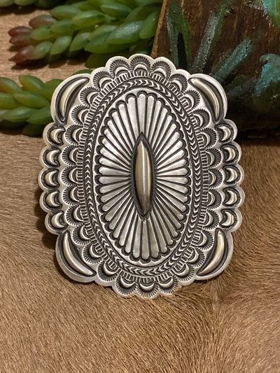 Ace Large Stamped Sterling Statement Ring - Adjustable