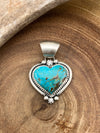 Lily Heart Shaped Sterling Silver & Stone Pendant