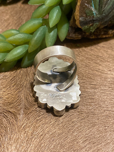 Trena White Buffalo Cluster Ring - Adj