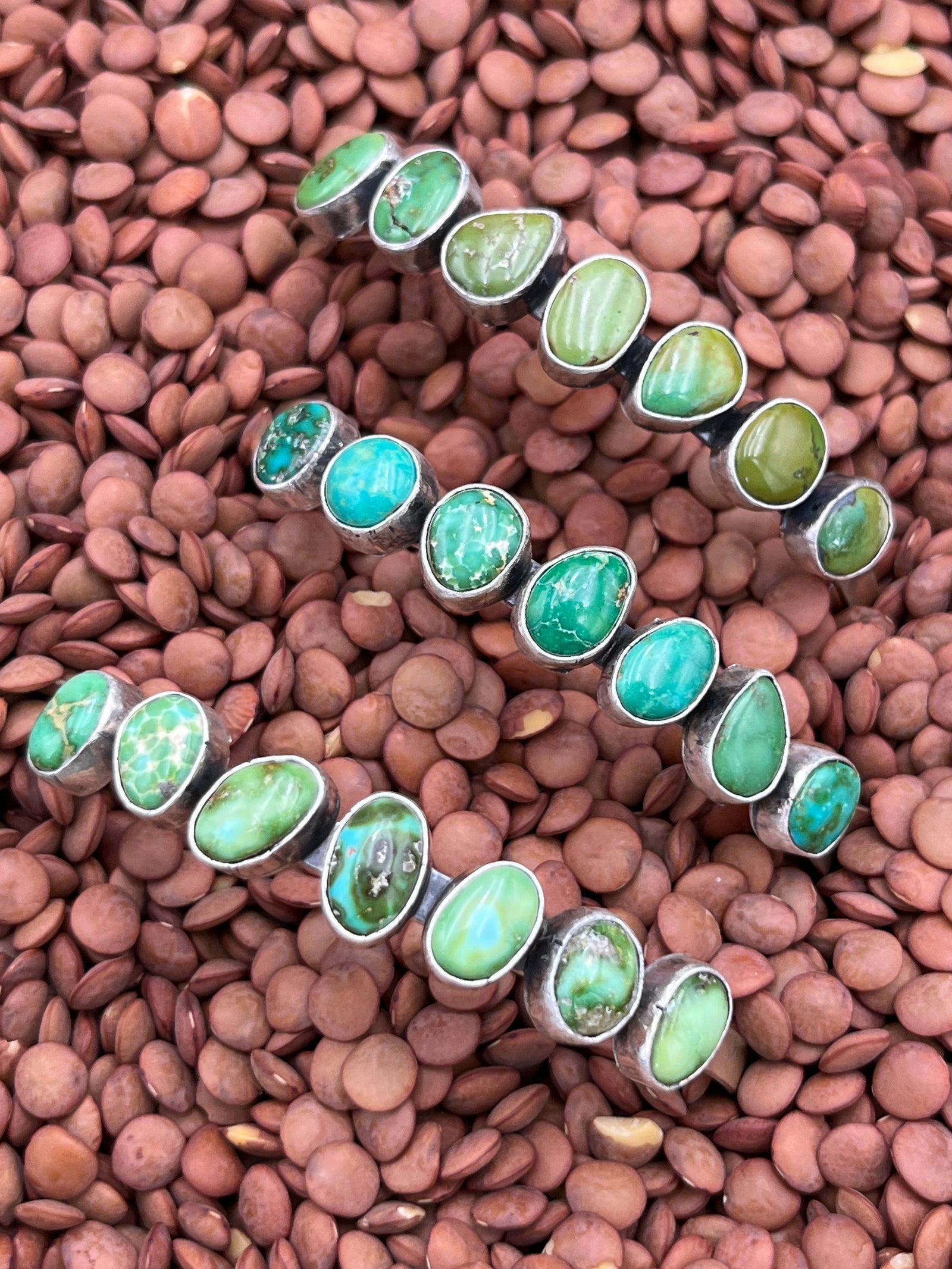 Alecia 7 Stone Turquoise Cuffs