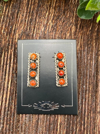 Riley Roped Ladder Stacked Dot Sterling Earrings