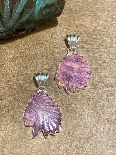 Marna Carved Spiny Sterling Pendant