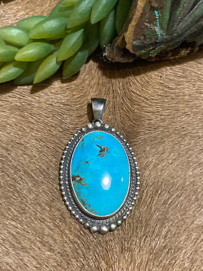 Echo Heights Sterling Framed Turquoise Pendant