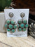 Jefferson Sterling Burst Stamped Post Turquoise Cluster Drop Earrings