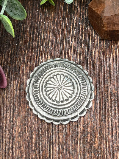 Crosstrain Round Stamped Concho Brooch/Pin