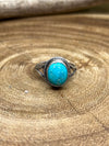 Capricorn Sterling Roped Oval Turquoise Ring - size 9