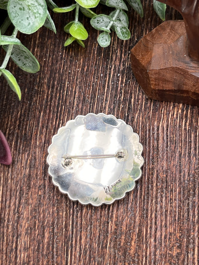 Crosstrain Round Stamped Concho Brooch/Pin