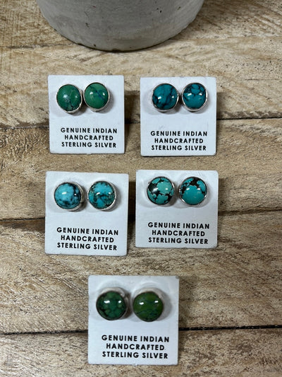 Delia Sterling Turquoise Studs