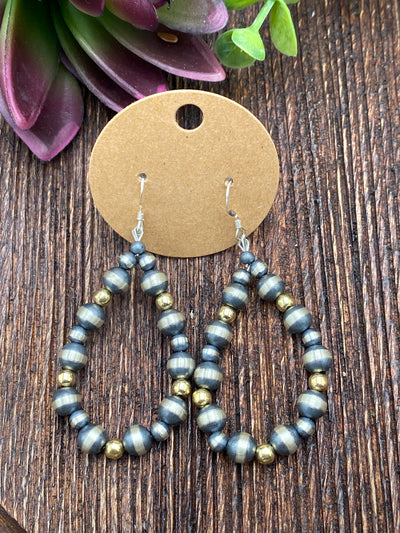 Gala Sterling Navajo Teardrop Earrings With Gold Accents