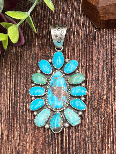 Kazan Sterling Turquoise Teardrop Cluster Pendant