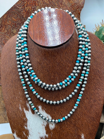 Margaret Sterling Navajo & Turquoise Bead Necklace