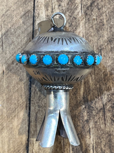 Alpine Large Sterling Kingman Flute Blossom Pendant