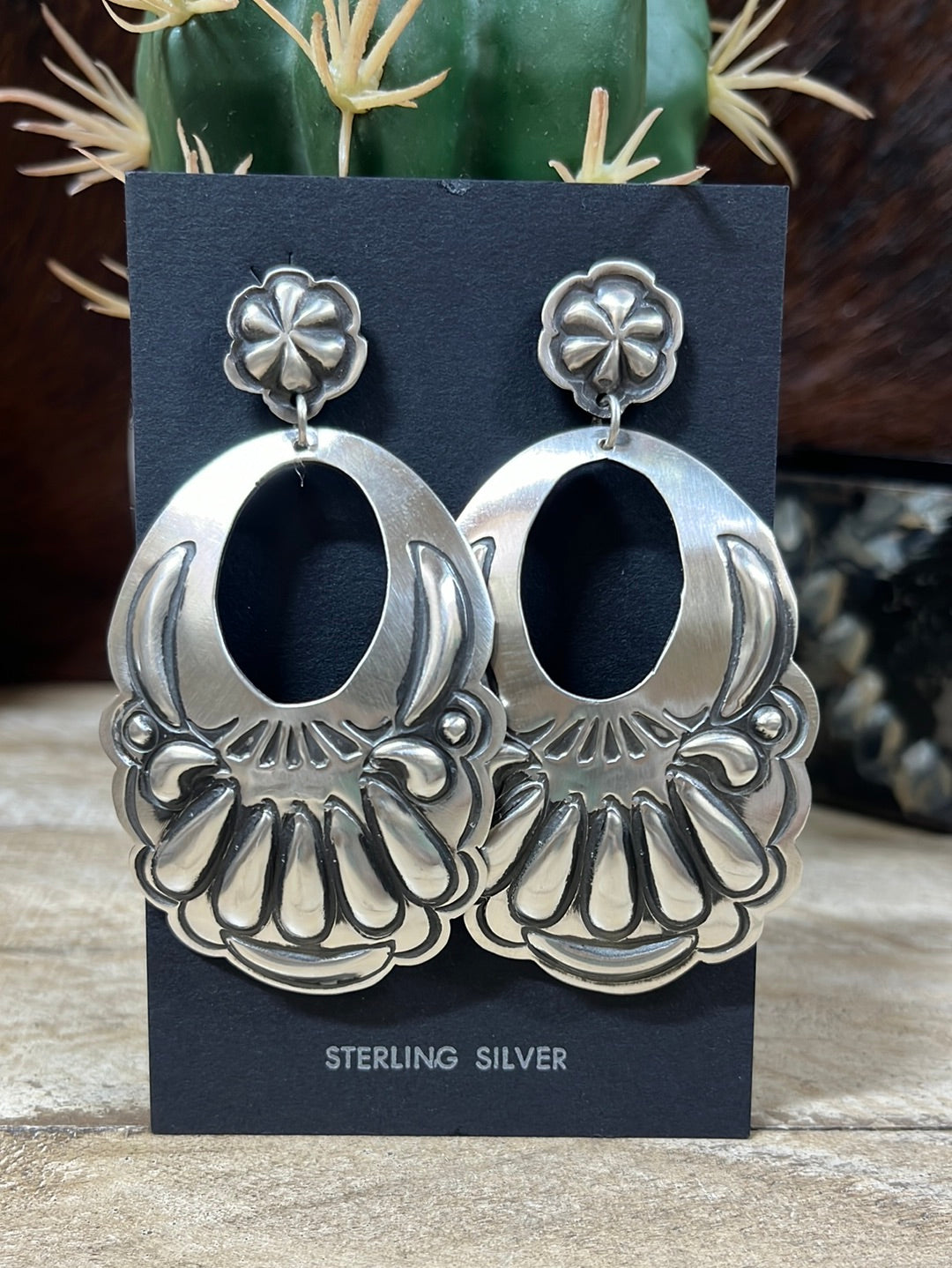 Fran Stamped & Embossed Sterling Earrings