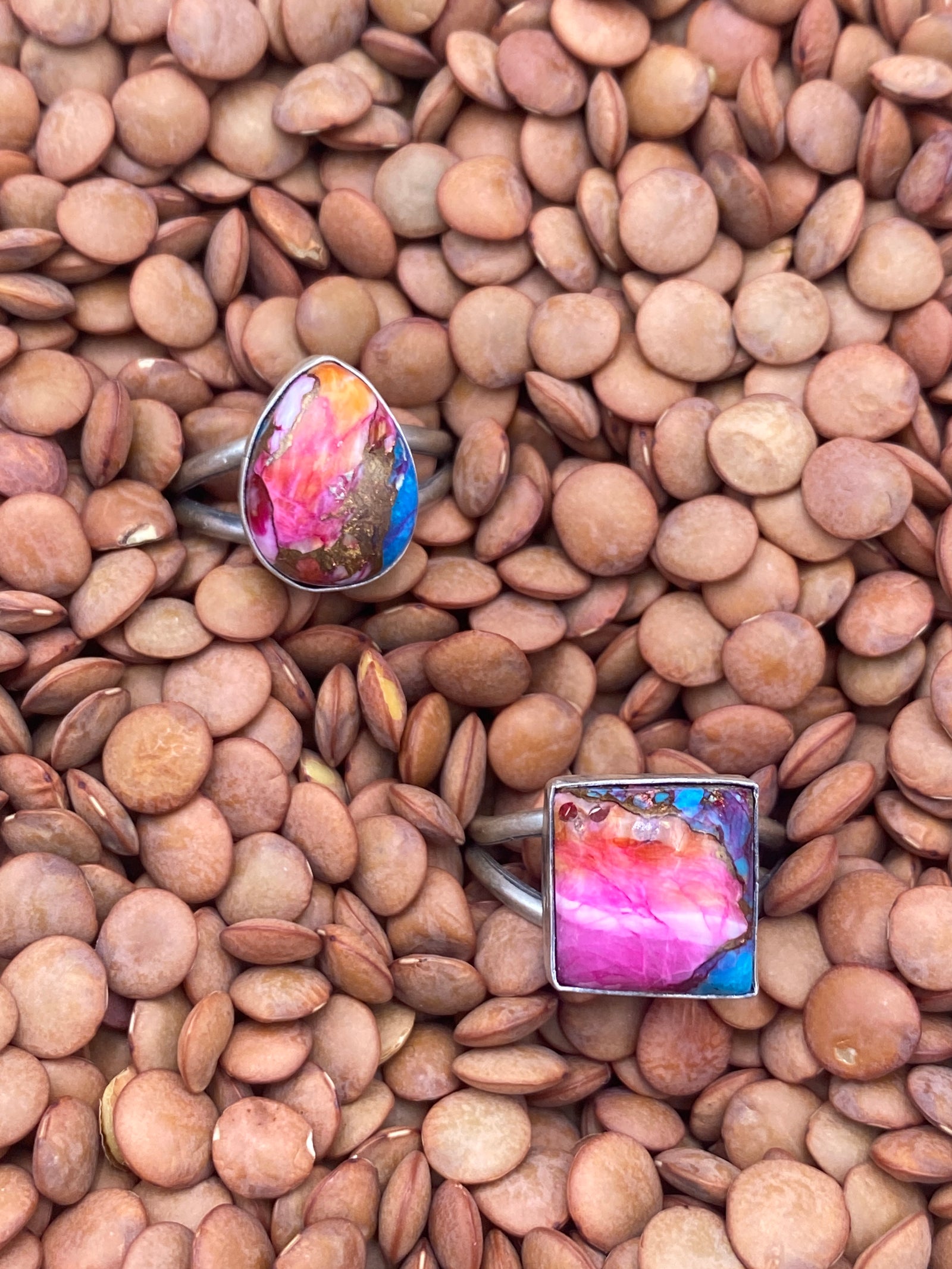 Merrimack Simple Sterling Turquoise Spiny Mix Ring