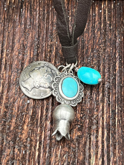 Gina Leather Necklace With Sterling Pendant