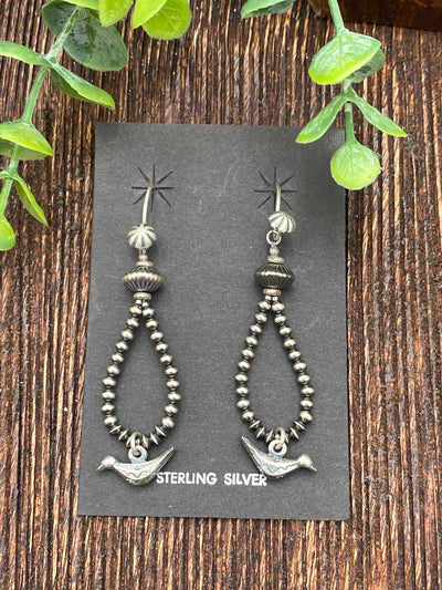 Chaves Sterling Bird Beaded Teardrop Earrings - Fish Hook