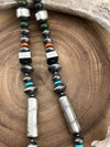 Jojo Sterling Silver Barrel & Saucer Bead Necklace & Earring Set