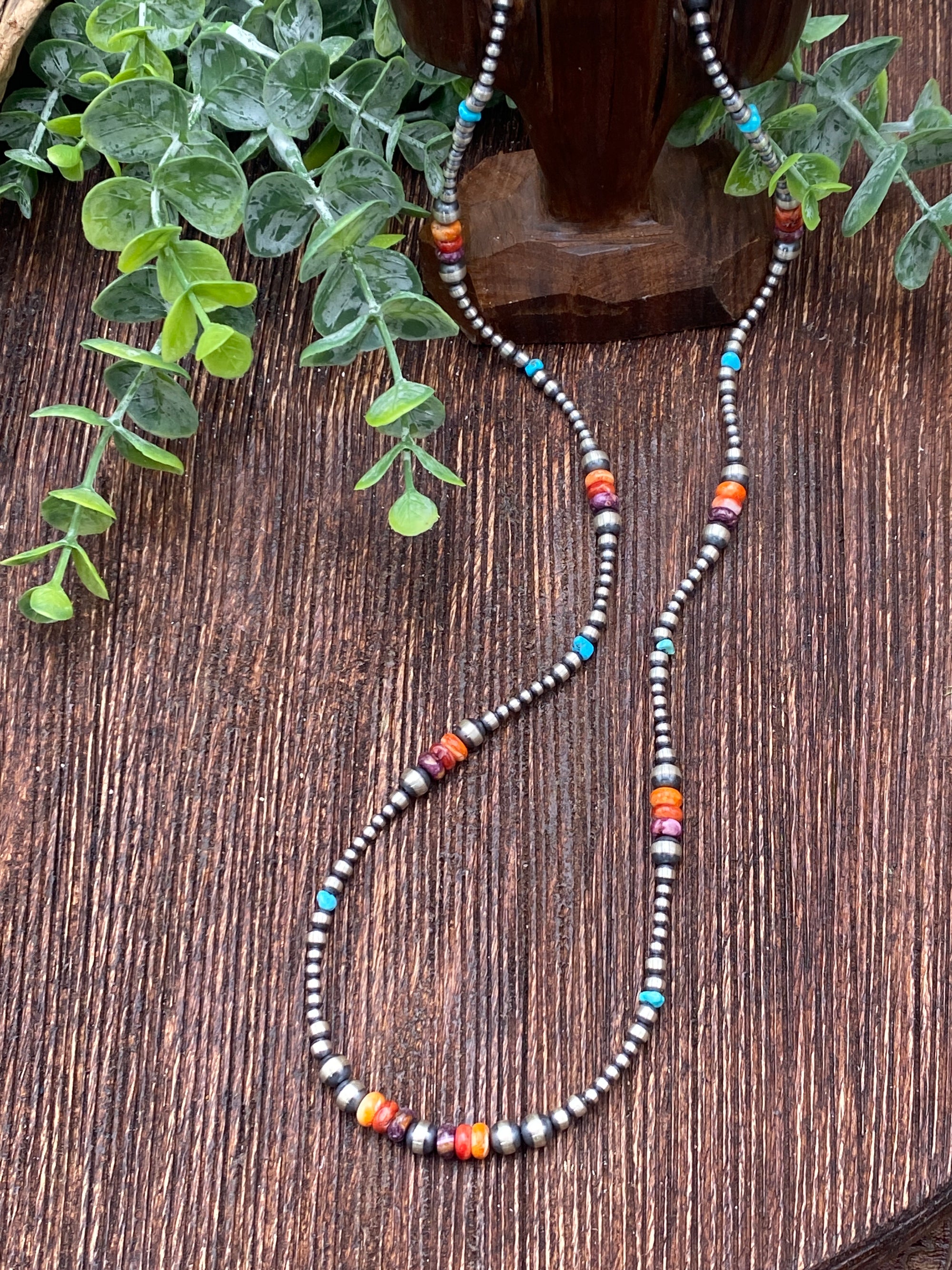 Brewster Varied Navajo, Turquoise & Grouped Spiny Necklace - 30"