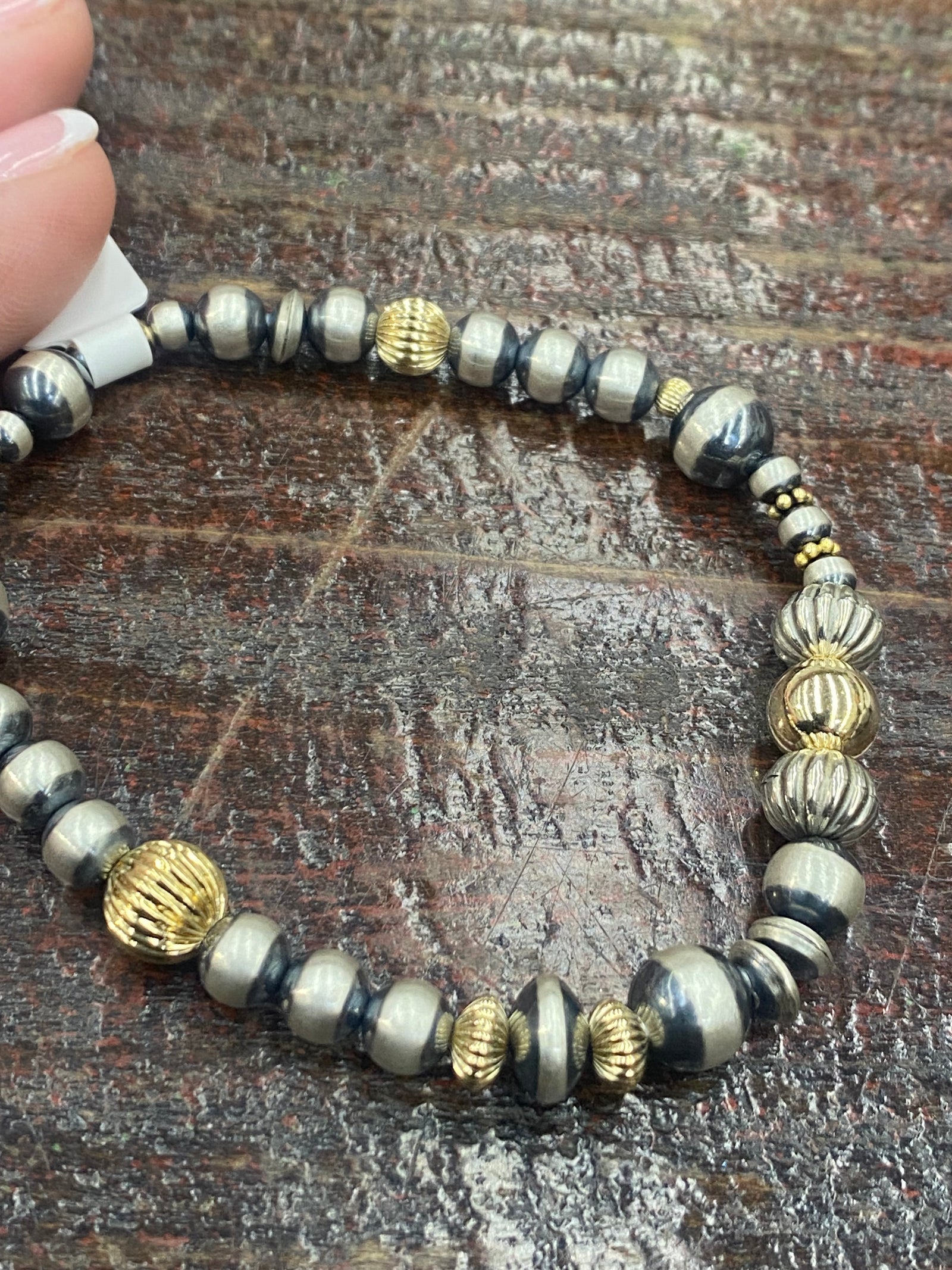 Colby Sterling Navajo Gold Torpedo Bracelet