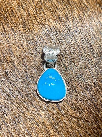 Niko Sterling Edge Single Stone Turquoise Pendant