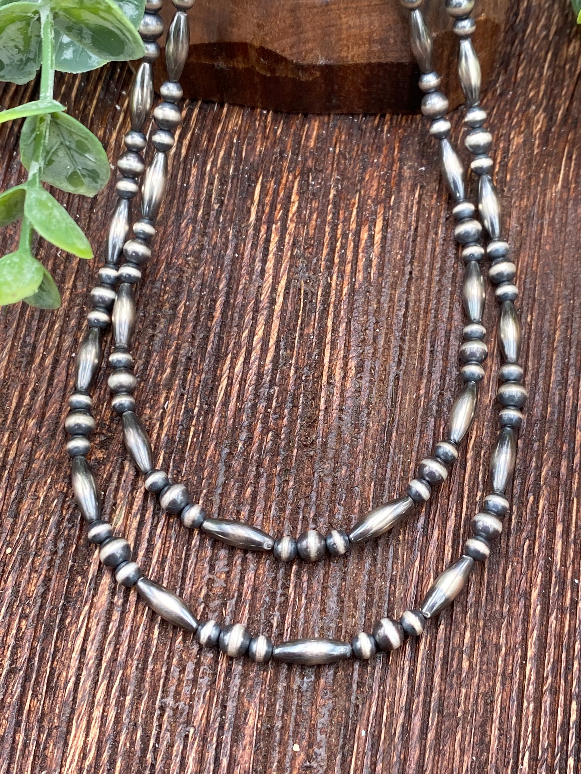 Avila 3 to 1 Torpedo Bead Sterling Necklace