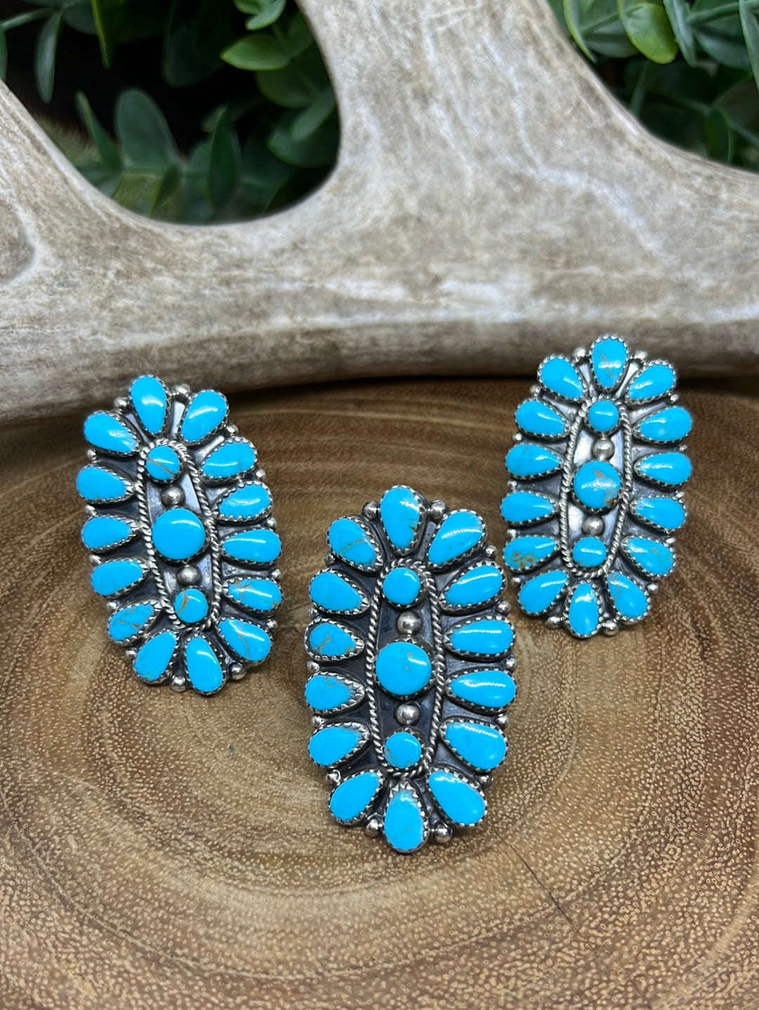 Celina Sterling Oval Turquoise Cluster Ring