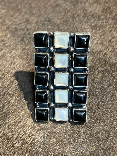 Langford Sterling Pearl & Onyx Ring