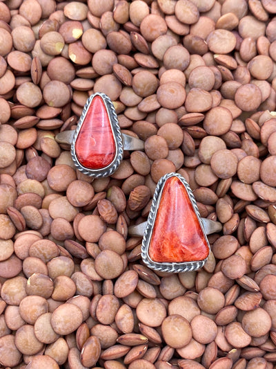 Manchester Roped Red Spiny Sterling Ring