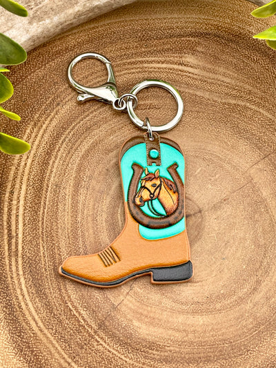 Painted Boot Key Chain