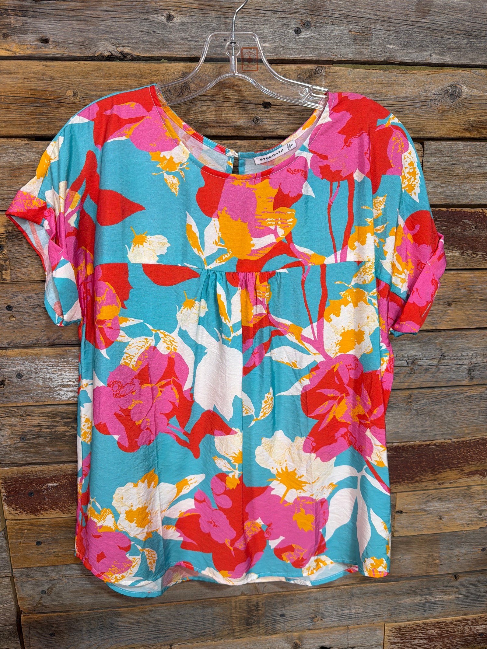 19844D Floral Turquoise Multi