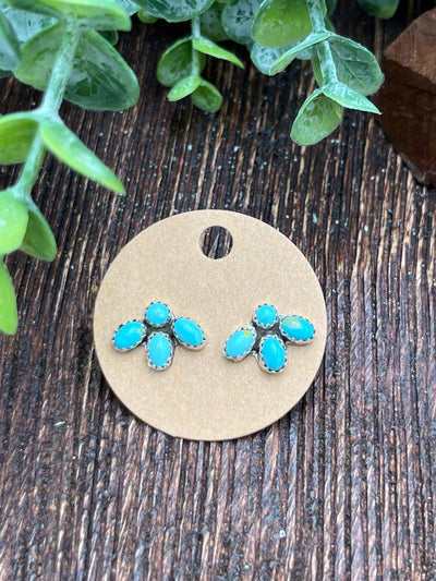 Lucy Pawprint Sterling 4 Stone Earrings