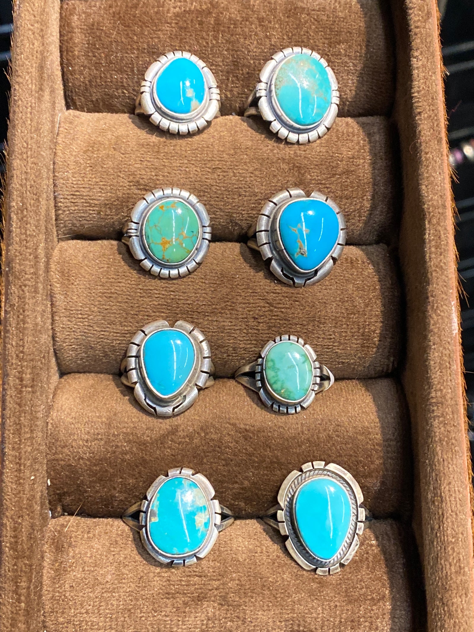 Kenson Notched Sterling Turquoise Ring